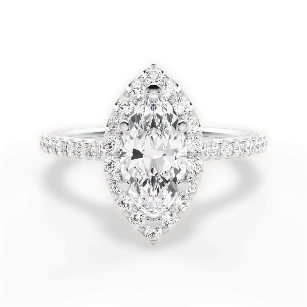 Leah Marquise Cut Lab Grown Diamond Platinum Engagement Ring