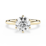 Angelica Round Cut Lab Grown Diamond 18Kt Yellow Gold Engagement Ring