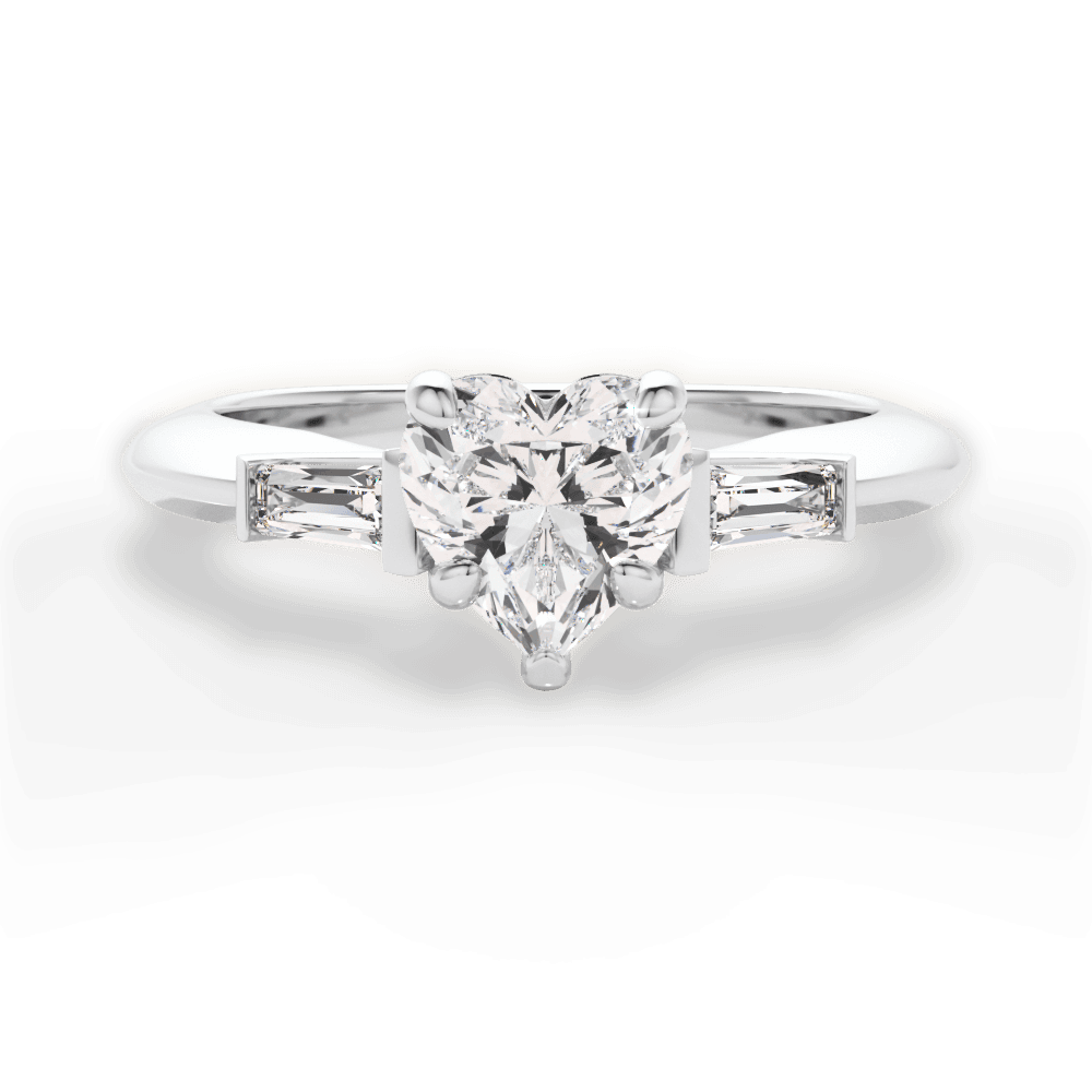 Emily Heart Cut Lab Grown Diamond Platinum Engagement Ring