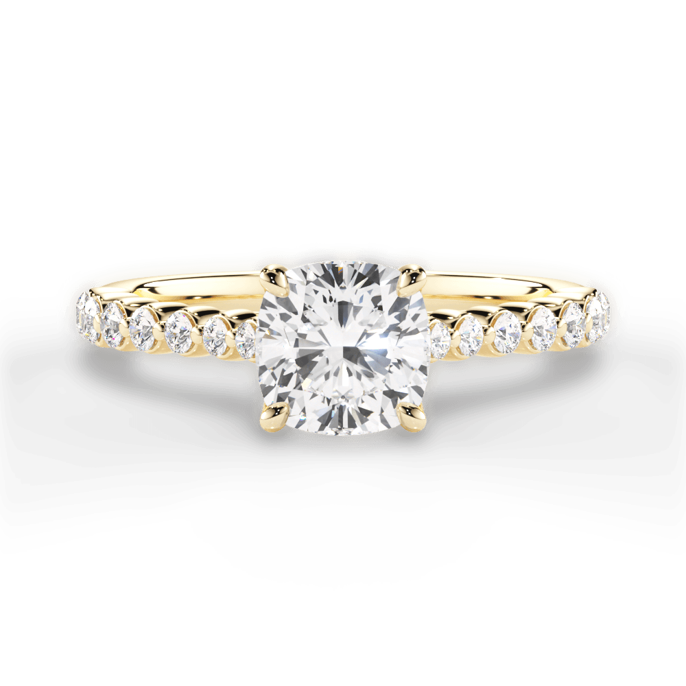 Dana Cushion Cut Lab Grown Diamond 18Kt Yellow Gold Engagement Ring