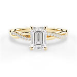 Charlotte Emerald Cut Lab Grown Diamond 18Kt Yellow Gold Engagement Ring