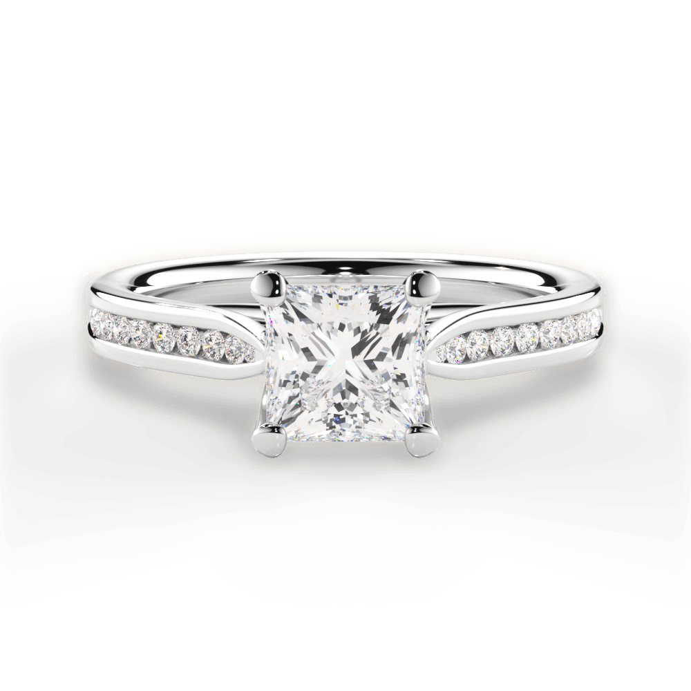 Elena Princess Cut Lab Grown Diamond 14Kt White Gold Engagement Ring