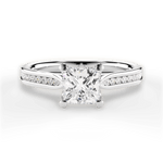 Elena Princess Cut Lab Grown Diamond 18Kt White Gold Engagement Ring