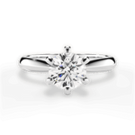 Ava Round Cut Lab Grown Diamond 14Kt White Gold Engagement Ring