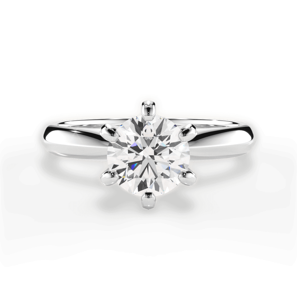 Ava Round Cut Lab Grown Diamond 14Kt White Gold Engagement Ring