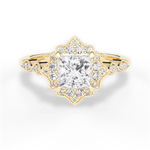 Julie Princess Cut Lab Grown Diamond 18Kt Yellow Gold Engagement Ring