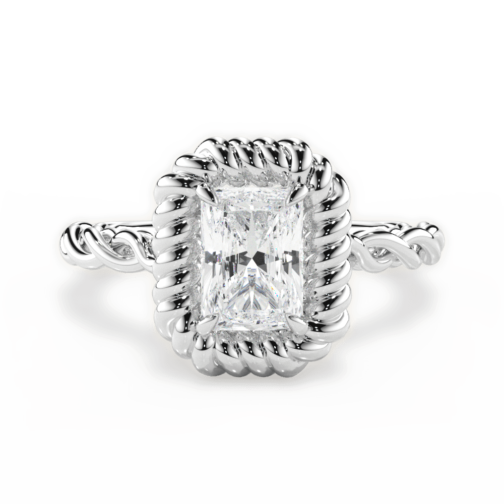 Belinda Radiant Cut Lab Grown Diamond 14Kt White Gold Engagement Ring