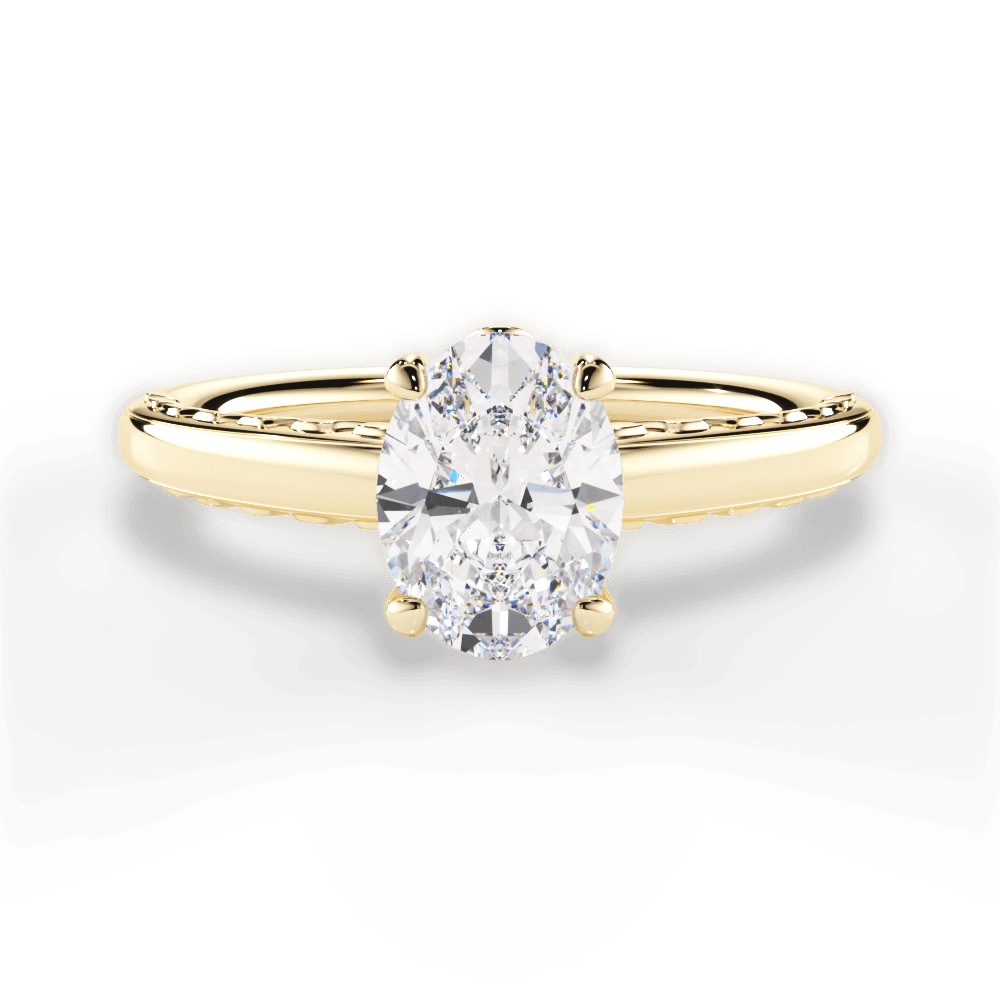 Annette Oval Cut Lab Grown Diamond 18Kt Yellow Gold Engagement Ring