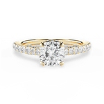 Laura Cushion Cut Lab Grown Diamond 18Kt Yellow Gold Engagement Ring