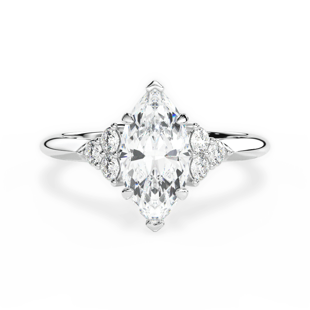 Celeste Marquise Cut Lab Grown Diamond 18Kt White Gold Engagement Ring