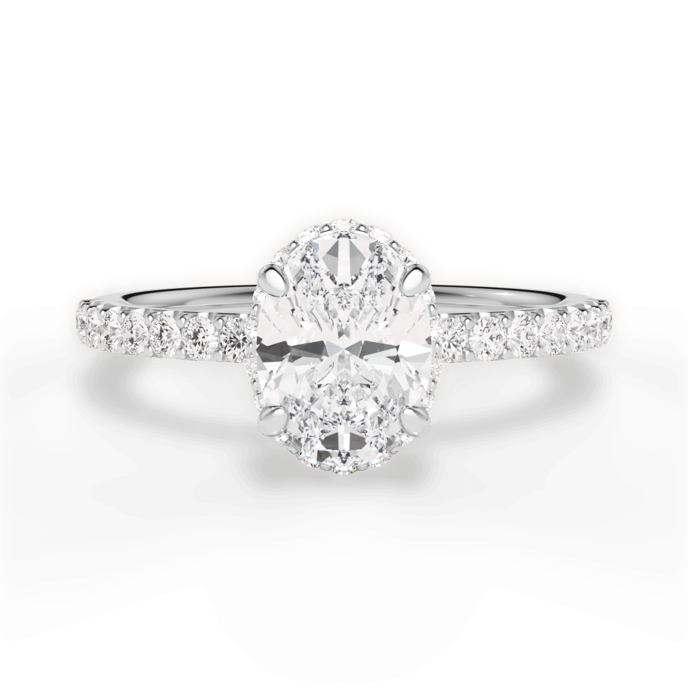 Isabella Oval Cut Lab Grown Diamond 18Kt White Gold Engagement Ring