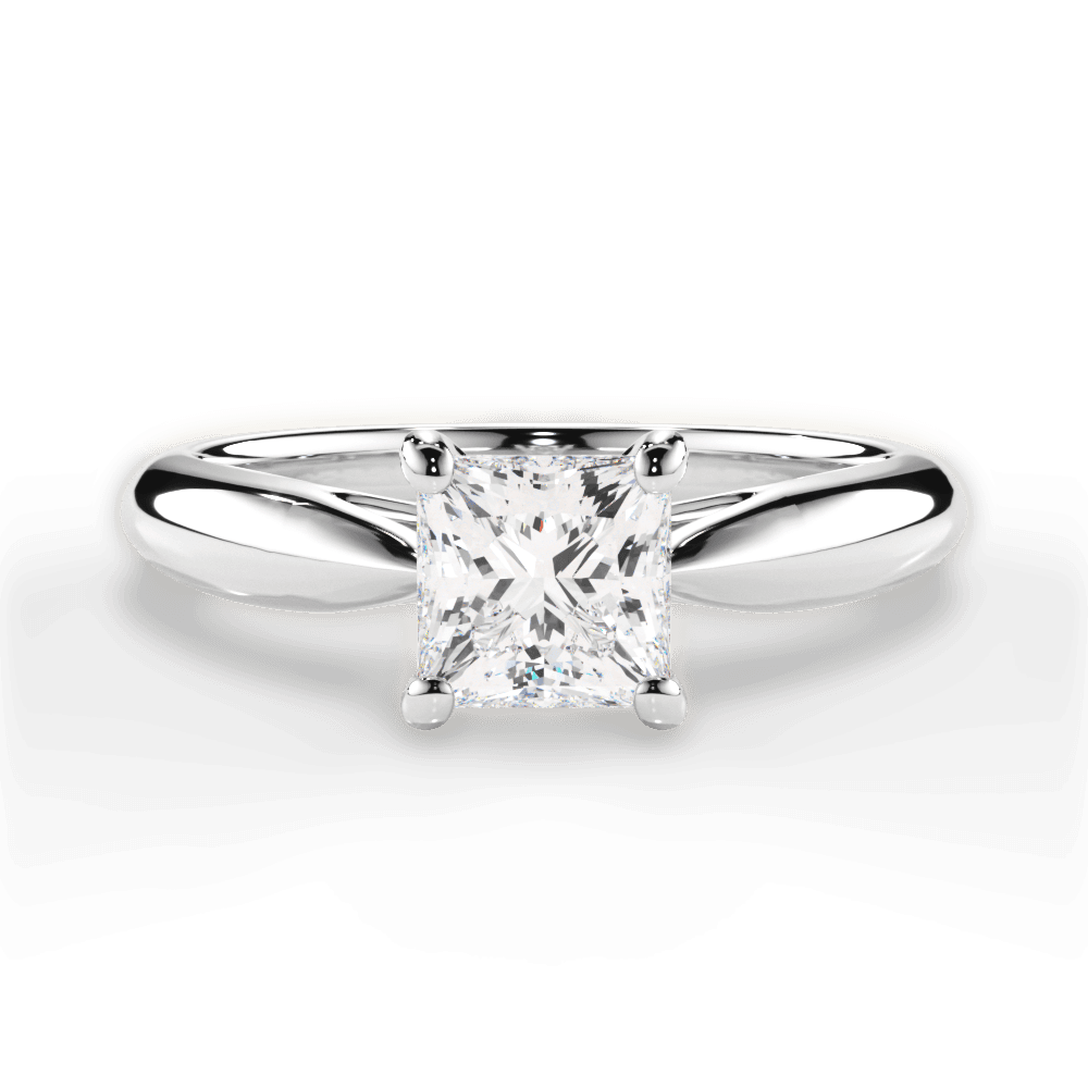 Amy Princess Cut Lab Grown Diamond 14Kt White Gold Engagement Ring