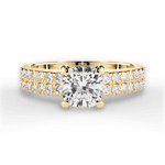 Kayla Cushion Cut Lab Grown Diamond 18Kt Yellow Gold Engagement Ring