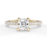 Madeline Asscher Cut Lab Grown Diamond 18Kt Yellow Gold Engagement Ring