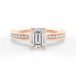 Katelyn Emerald Cut Lab Grown Diamond 18Kt Rose Gold Engagement Ring