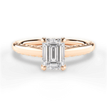 Annette Emerald Cut Lab Grown Diamond 18Kt Rose Gold Engagement Ring