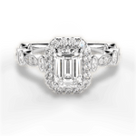 Irene Emerald Cut Lab Grown Diamond 18Kt White Gold Engagement Ring
