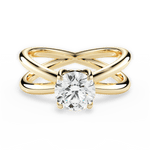 Ada Round Cut Lab Grown Diamond 18Kt Yellow Gold Engagement Ring