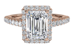 Kathleen Emerald Cut Lab Grown Diamond 18Kt Rose Gold Engagement Ring