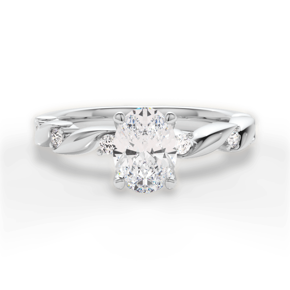 Emma Oval Cut Lab Grown Diamond Platinum Engagement Ring