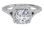 Judy Cushion Cut Lab Grown Diamond 18Kt White Gold Engagement Ring