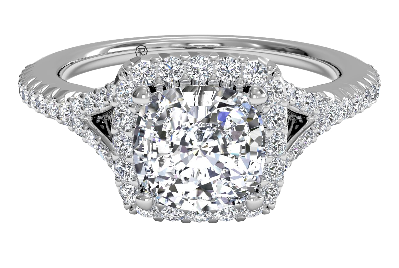 Judy Cushion Cut Lab Grown Diamond 18Kt White Gold Engagement Ring