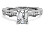 Wendy emerald lab diamond engagement ring in 14k white gold