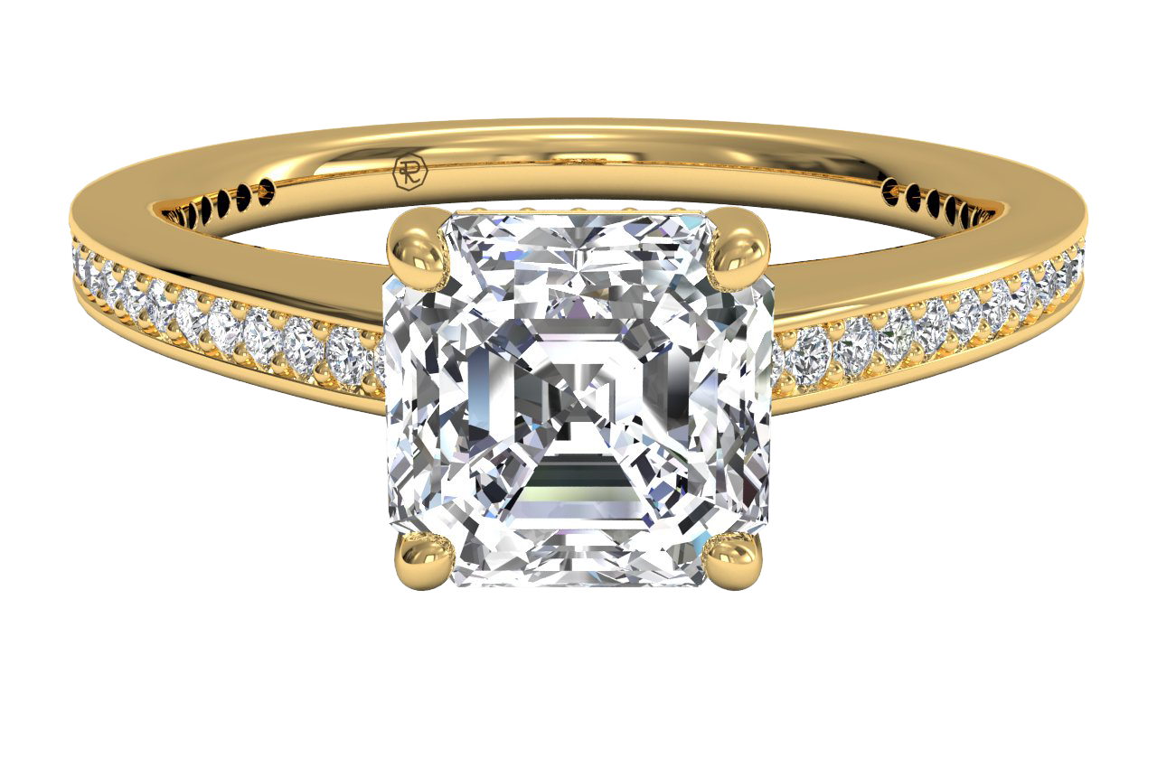 Judith Asscher Cut Lab Grown Diamond 18Kt Yellow Gold Engagement Ring