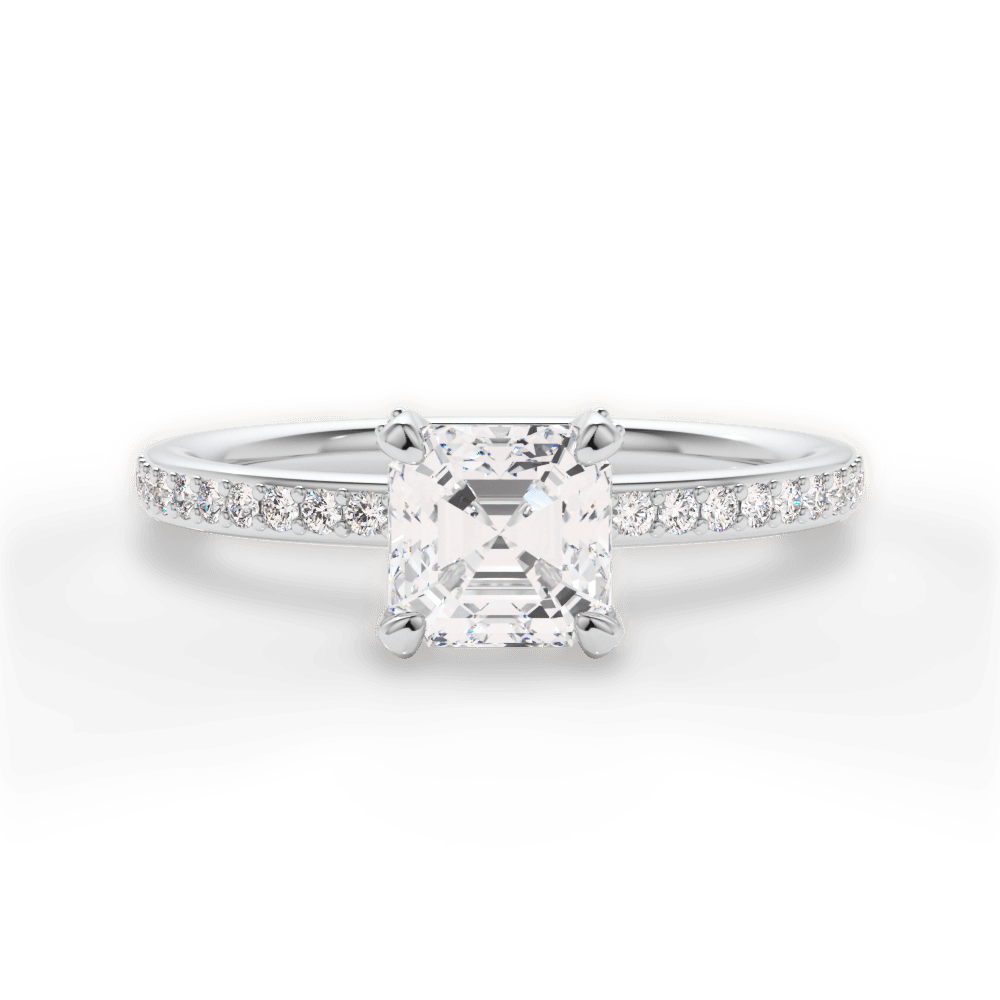 Janice Asscher Cut Lab Grown Diamond Platinum Engagement Ring