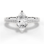 Donna Marquise Cut Lab Grown Diamond Platinum Engagement Ring