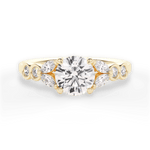 Evelyn Round Cut Lab Grown Diamond 18Kt Yellow Gold Engagement Ring