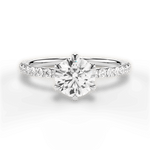 Eleanor Round Cut Lab Grown Diamond 18Kt White Gold Engagement Ring