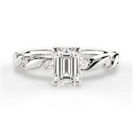 Emma Emerald Cut Lab Grown Diamond 14Kt White Gold Engagement Ring
