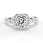 Kim Cushion Cut Lab Grown Diamond 18Kt White Gold Engagement Ring