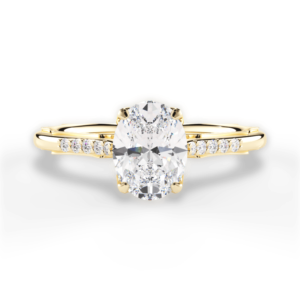 Christina Oval Cut Lab Grown Diamond 18Kt Yellow Gold Engagement Ring