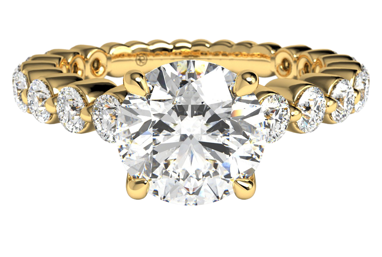 Jillian Round Cut Lab Grown Diamond 18Kt Yellow Gold Engagement Ring