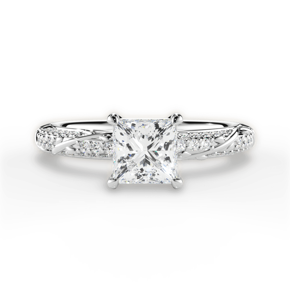 Gloria Princess Cut Lab Grown Diamond 18Kt White Gold Engagement Ring