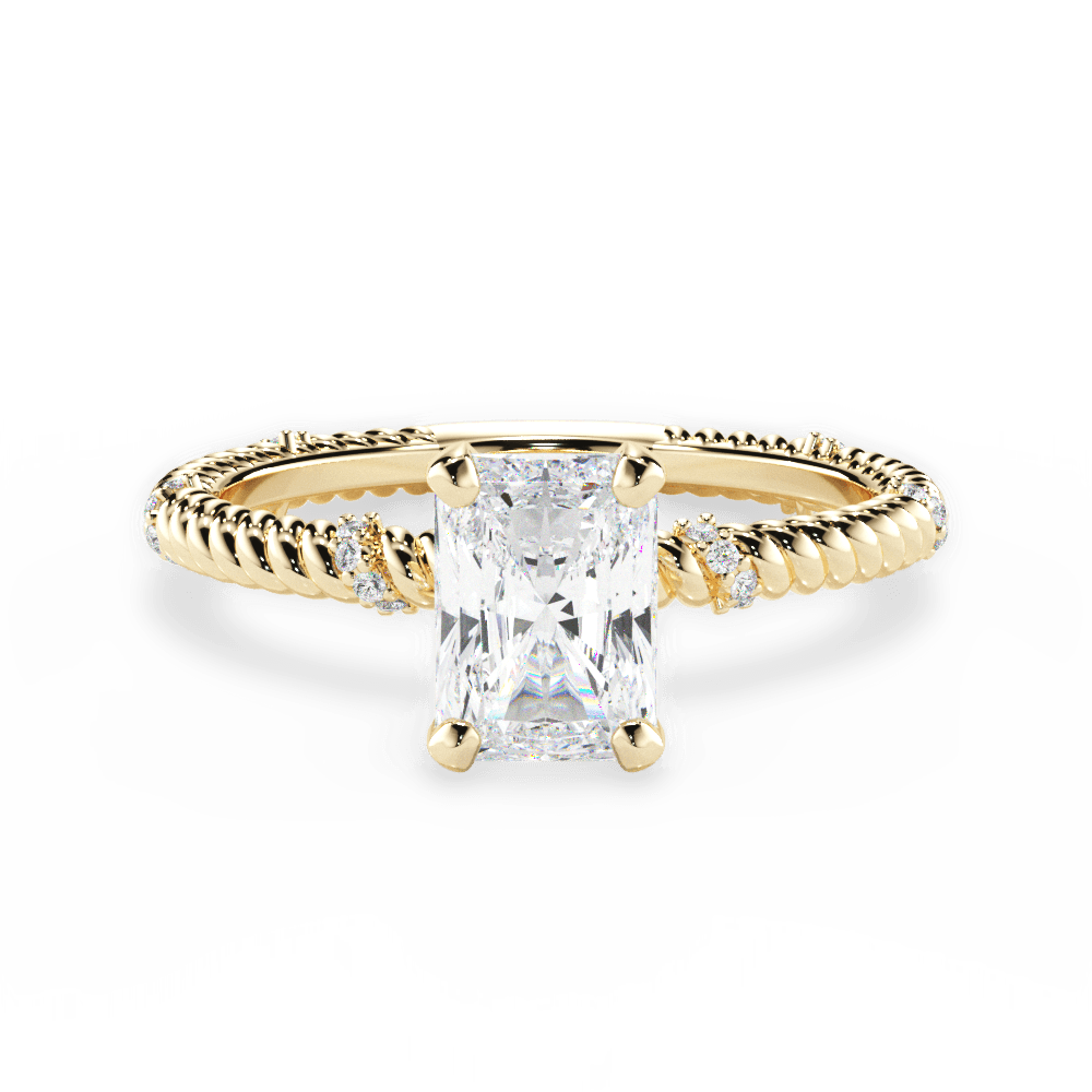 Chloe Radiant Cut Lab Grown Diamond 18Kt Yellow Gold Engagement Ring