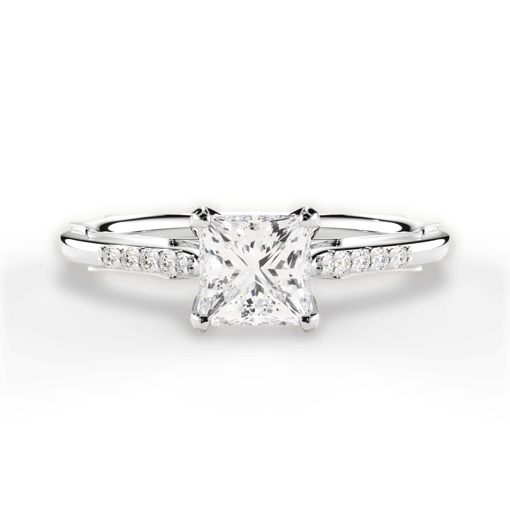 Christina Princess Cut Lab Grown Diamond 18Kt White Gold Engagement Ring
