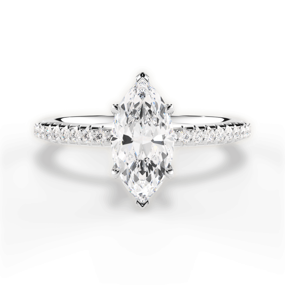 Giselle Marquise Cut Lab Grown Diamond 18Kt White Gold Engagement Ring