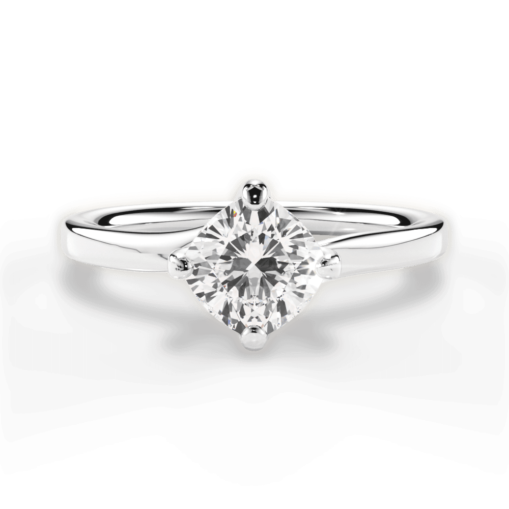Ashley Cushion Cut Lab Grown Diamond 14Kt White Gold Engagement Ring