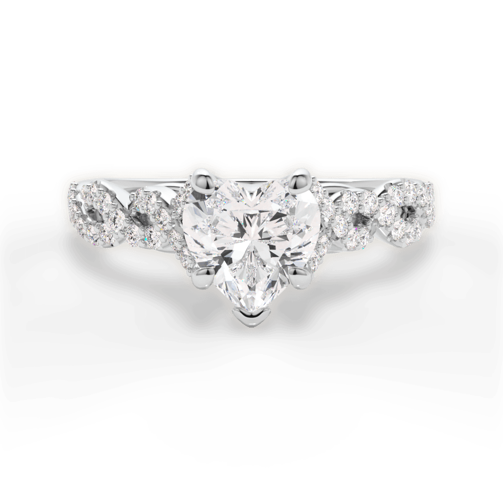 Justine Heart Cut Lab Grown Diamond 18Kt White Gold Engagement Ring