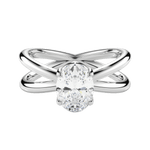 Ada Oval Cut Lab Grown Diamond 14Kt White Gold Engagement Ring