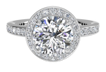 Karen Round Cut Lab Grown Diamond Platinum Engagement Ring