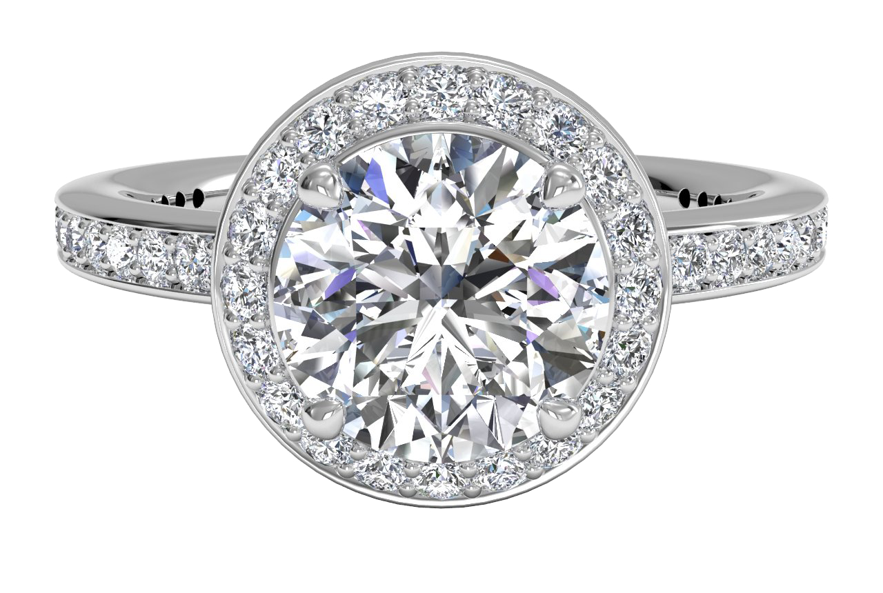 Karen Round Cut Lab Grown Diamond Platinum Engagement Ring