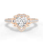 Joyce Heart Cut Lab Grown Diamond 18Kt Rose Gold Engagement Ring