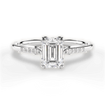 Christina Emerald Cut Lab Grown Diamond Platinum Engagement Ring