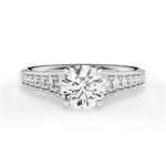 Leslie Round Cut Lab Grown Diamond Platinum Engagement Ring