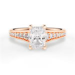 Leslie Radiant Cut Lab Grown Diamond 18Kt Rose Gold Engagement Ring