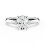 Florence Oval Cut Lab Grown Diamond 18Kt White Gold Engagement Ring